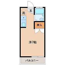 ジョイフルハイツA棟 ワンルームの間取図画像