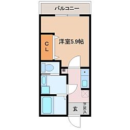 (仮称)西都賀新築アパート 1Kの間取図画像