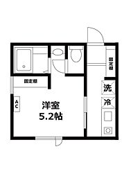 Dio平塚 1Kの間取図画像