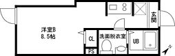 古淵Slit ワンルームの間取図画像