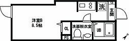 古淵Slit ワンルームの間取図画像