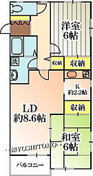 コープ成美木 2LDKの間取図画像