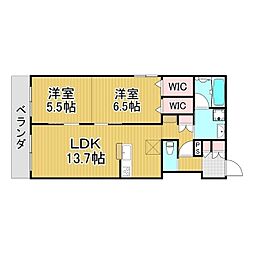 Belle Grace 2LDKの間取図画像