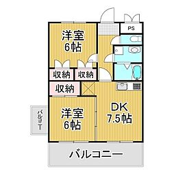 アネックス 2DKの間取図画像