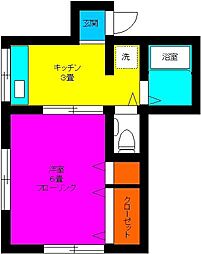 鈴木アパート 1Kの間取図画像