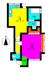 藤ハイツ 1DKの間取図画像