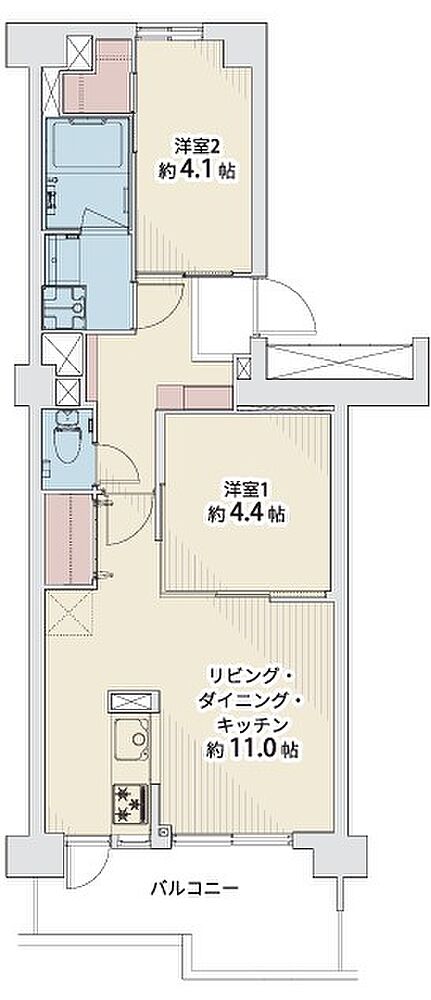 2LDK 間取り