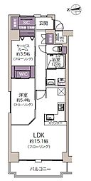 メゾンドヴィル北堀江 2LDKの間取図画像