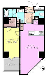 リシェ広尾 1LDKの間取図画像