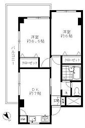 エビス東ハイツ第2 2DKの間取図画像