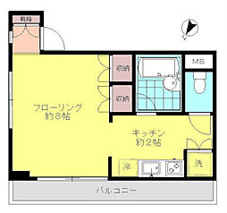 Y'sFLAT 1Kの間取図画像