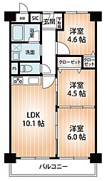 レジオン出来島公園 3LDKの間取図画像