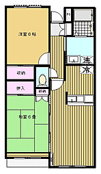 カーザ野火止 2LDKの間取図画像