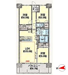 アクアスイート 3LDKの間取図画像