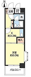 ライオンズマンション武蔵新城第5 1Kの間取図画像