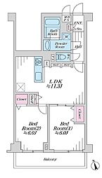 リーベスト三鷹新川 2LDKの間取図画像