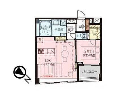 1LDK 間取り