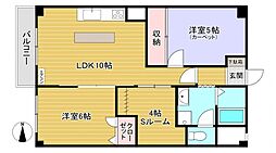 たまプラーザ岩崎マンション 2SLDKの間取図画像