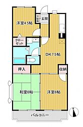 サンウィングタマプラーザ 3DKの間取図画像