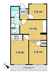 新珠マンション 3DKの間取図画像