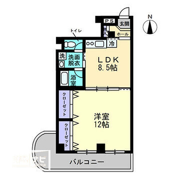 ワイ・エム・ビル 408｜岡山県岡山市北区西古松(賃貸マンション1LDK・4階・45.36㎡)の写真 その2