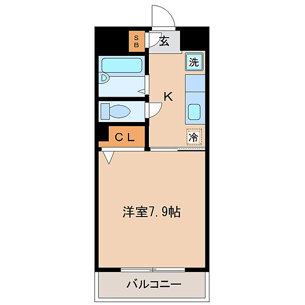 宮城県仙台市青葉区福沢町(賃貸マンション1K・2階・22.95㎡)の写真 その2