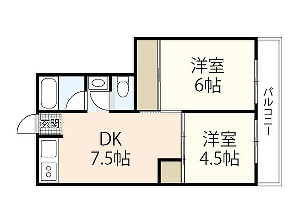 広島県広島市西区庚午北4丁目(賃貸マンション2DK・1階・40.00㎡)の写真 その2