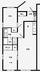 アーヴァンコート 2LDKの間取図画像
