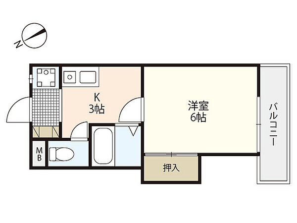 マグノリアヴァレー ｜広島県広島市西区井口4丁目(賃貸アパート1K・2階・23.11㎡)の写真 その2