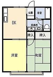 コーポ白金 2DKの間取図画像