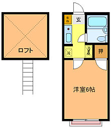 千代ハイツ ワンルームの間取図画像