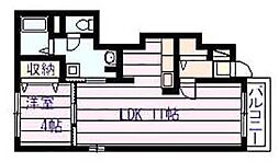 エルバウト 1LDKの間取図画像