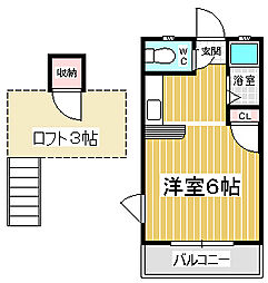 グレイス美和台 ワンルームの間取図画像