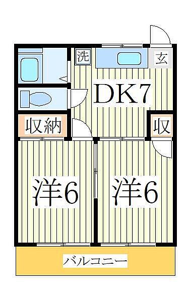 コーポ　ヤブサキ ｜千葉県柏市永楽台1丁目(賃貸アパート2DK・2階・37.18㎡)の写真 その2