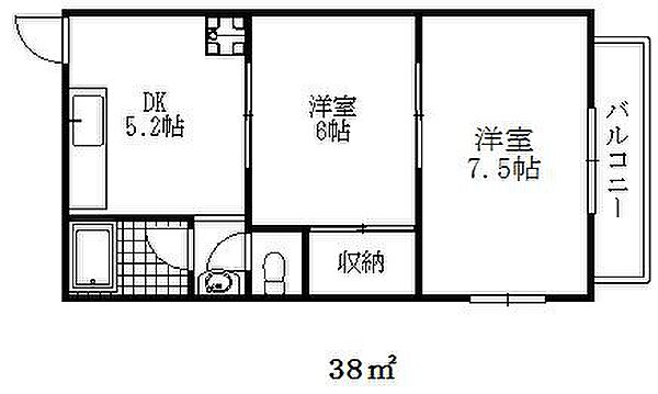 ハーヴェスト平野 ｜兵庫県神戸市兵庫区上三条町(賃貸マンション2DK・4階・38.00㎡)の写真 その2