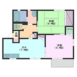 フォーレス荏原南台 2DKの間取図画像