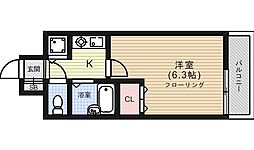 プレサンス京都烏丸御池2 1Kの間取図画像