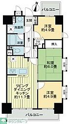ライオンズマンション本川越駅前 3LDKの間取図画像