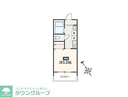 MELDIA新座II 3階1Kの間取り