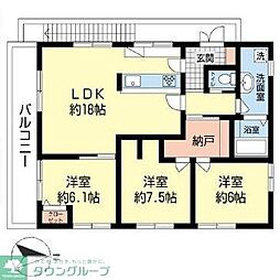 入戸野ビル 3階3LDKの間取り