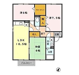 リバーサイド 3LDKの間取図画像