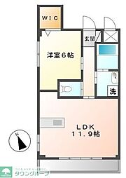 ジングレース 1LDKの間取図画像