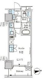 パークアクシス赤塚 ワンルームの間取図画像