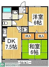 グリーンクレスト 2DKの間取図画像
