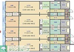 ルッソ ソレイユ 川越1番館 1LDKの間取図画像