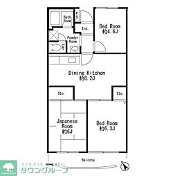 アイリスガーデン清瀬 3DKの間取図画像