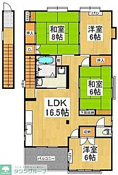 コーポあたご 4LDKの間取図画像