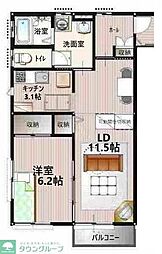 サンリスタアレーグレふじみ野 1LDKの間取図画像