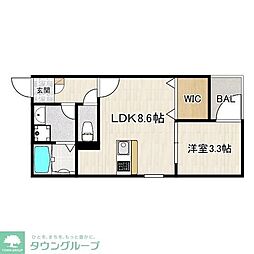 Le Calme 1LDKの間取図画像