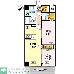 富士見市大字鶴馬マンション 2LDKの間取図画像